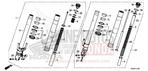 FOURCHETTE AVANT CBF300NAJ de 2018